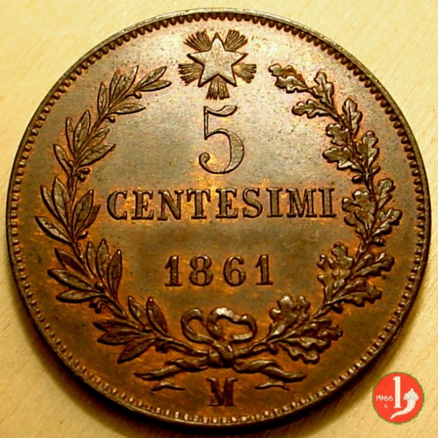 5 centesimi 1861 (Milano)