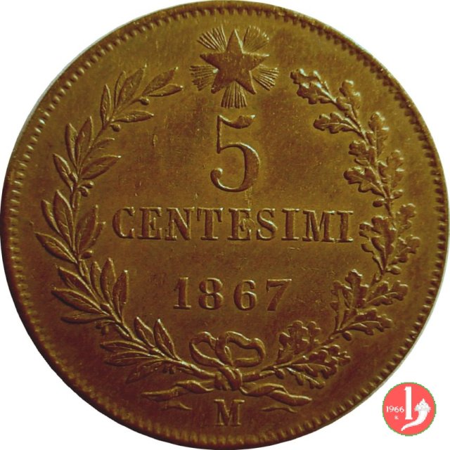 5 centesimi 1867 (Milano)