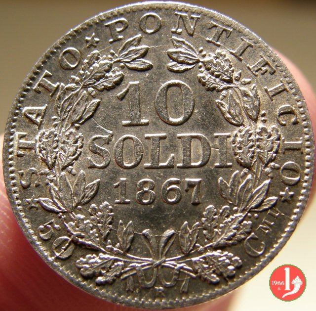 10 soldi - 50 centesimi 1867 (Roma)