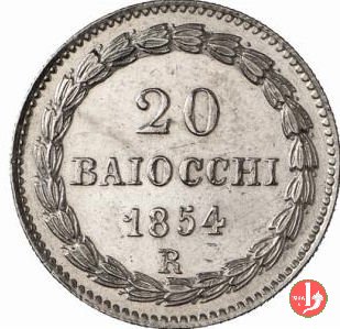 20 baiocchi (Doppio Giulio del 1° tipo) 1854 (Roma)