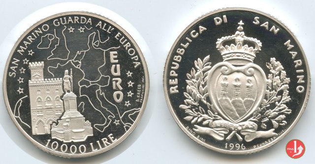 10000 Lire 1996 "San Marino guarda all' Europa" 1996 (Roma)