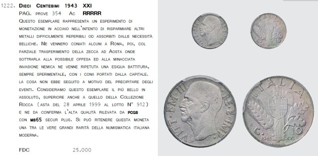 10 centesimi impero acmonital 1943 (Aosta)