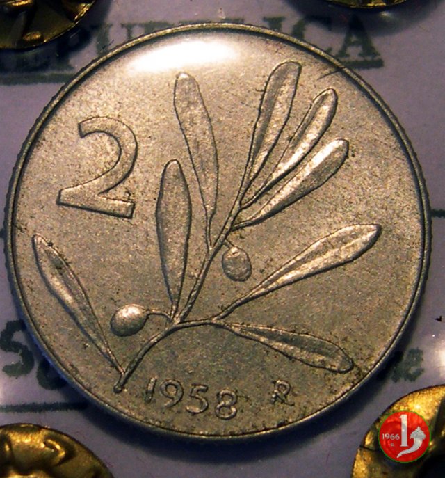 2 lire olivo 1958 (Roma)