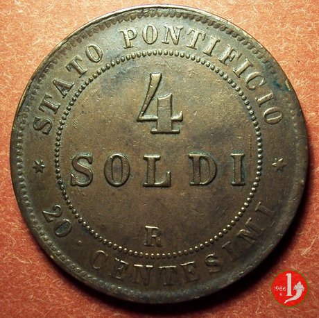 4 soldi o 20 centesimi 1866 (Roma)