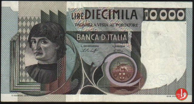 10.000 lire Ritratto d'uomo del Castagno 1976