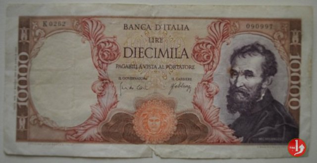 10.000 lire Michelangelo Buonarroti 1966