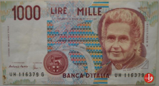 1.000 lire Maria Montessori 1998