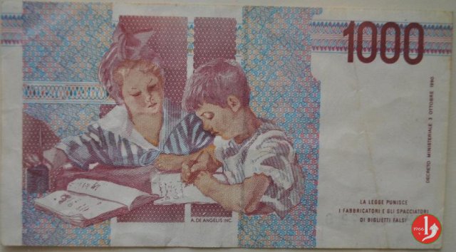 1.000 lire Maria Montessori 1998