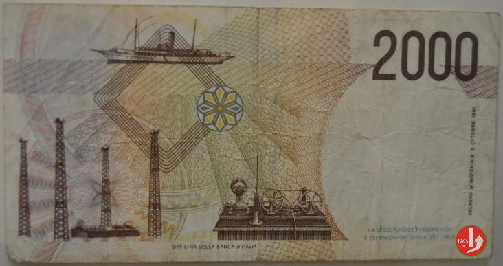 2.000 lire Guglielmo Marconi 1990
