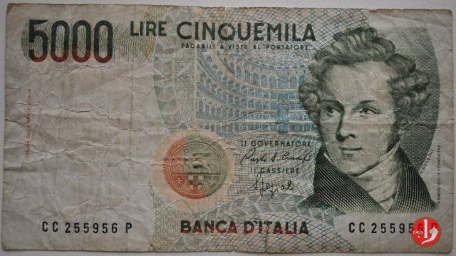 5.000 lire Bellini 1992