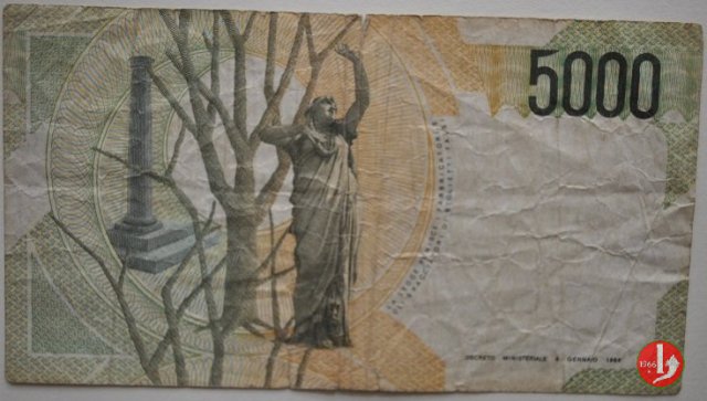 5.000 lire Bellini 1992