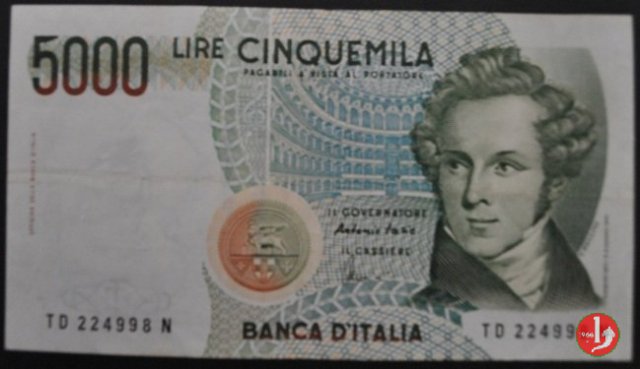 5.000 lire Bellini 1996