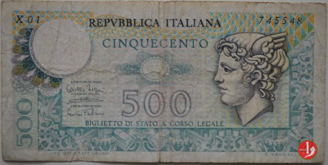 500 lire Testa di Mercurio 1974