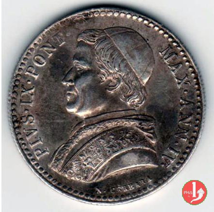 20 baiocchi (Doppio Giulio del 1° tipo) 1850 (Roma)