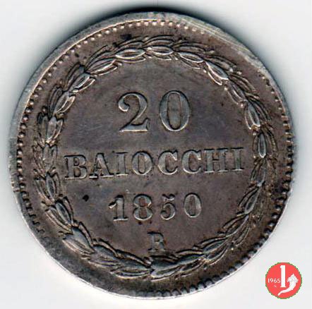 20 baiocchi (Doppio Giulio del 1° tipo) 1850 (Roma)