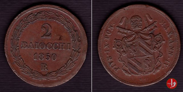 2 baiocchi 2° tipo 1850 (Roma)