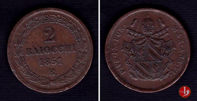 2 baiocchi 2° tipo 1851 (Roma)