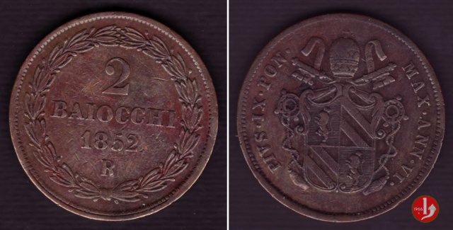 2 baiocchi 2° tipo 1852 (Roma)