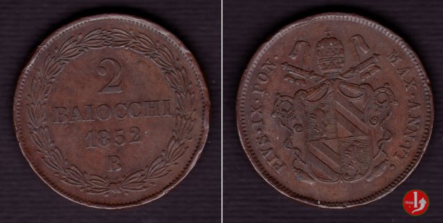 2 baiocchi 2° tipo 1852 (Bologna)