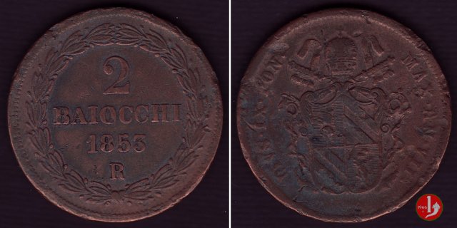 2 baiocchi 2° tipo 1853 (Roma)