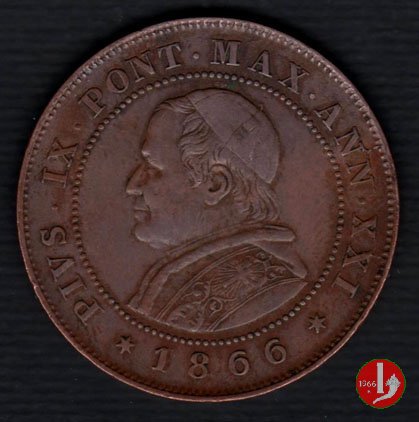 2 soldi o 10 centesimi 1866 (Roma)