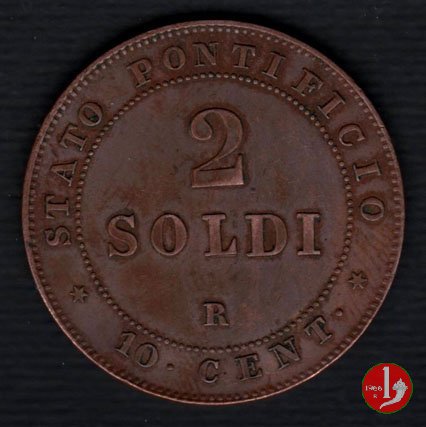 2 soldi o 10 centesimi 1866 (Roma)