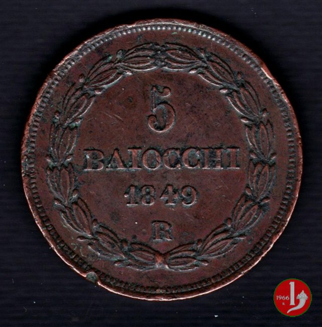 5 baiocchi 1° tipo 1849 (Roma)