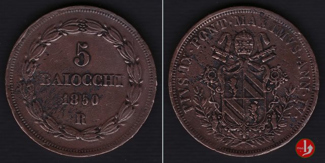 5 baiocchi 1° tipo 1850 (Roma)