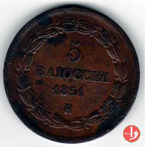 5 baiocchi 2° tipo 1851 (Roma)