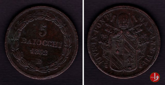 5 baiocchi 2° tipo 1852 (Roma)