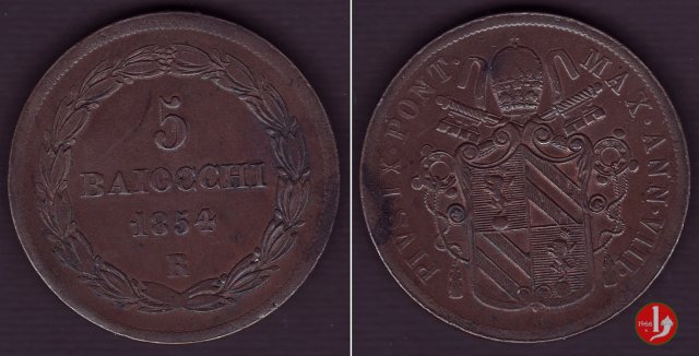 5 baiocchi 2° tipo 1854 (Roma)