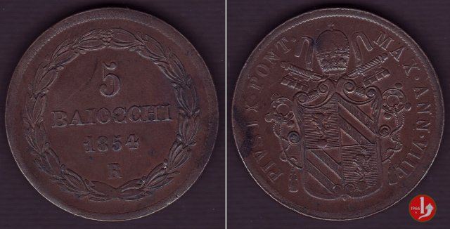 5 baiocchi 2° tipo 1854 (Roma)