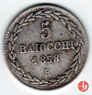 5 baiocchi (Grosso) 1858 (Roma)