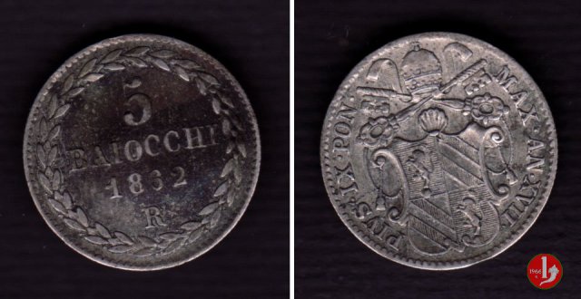 5 baiocchi (Grosso) 1862 (Roma)