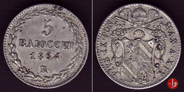 5 baiocchi (Grosso) 1864 (Roma)