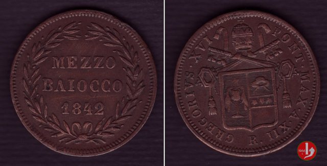 Mezzo Baiocco 1842 (Roma)