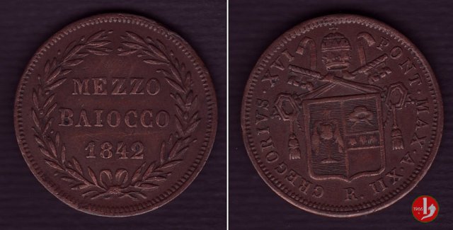 Mezzo Baiocco 1842 (Roma)