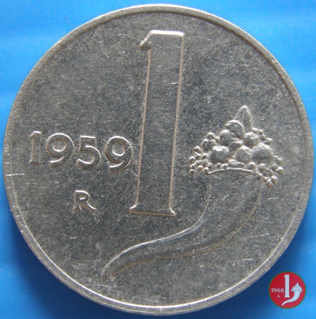 1 lira cornucopia 1959 (Roma)