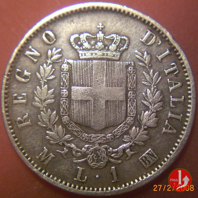 1 lira stemma 1867 (Milano)