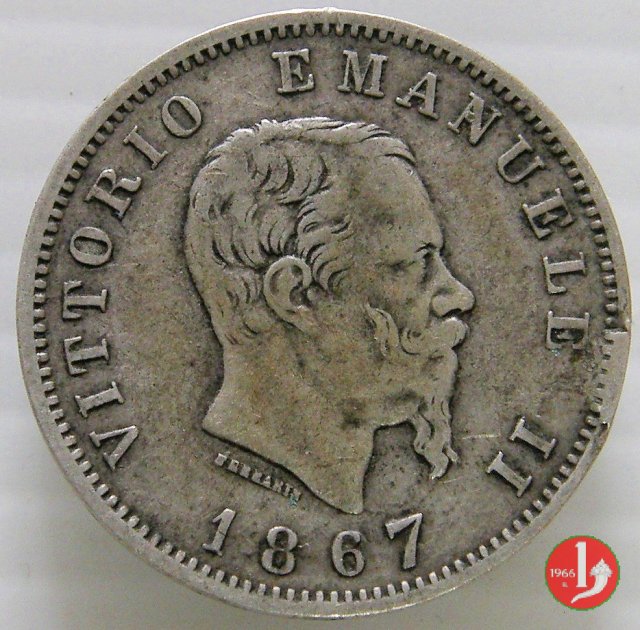 1 lira stemma 1867 (Milano)