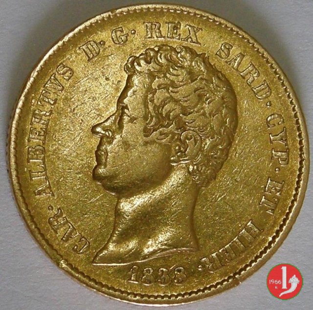 20 lire o Marengo 1838 (Genova)