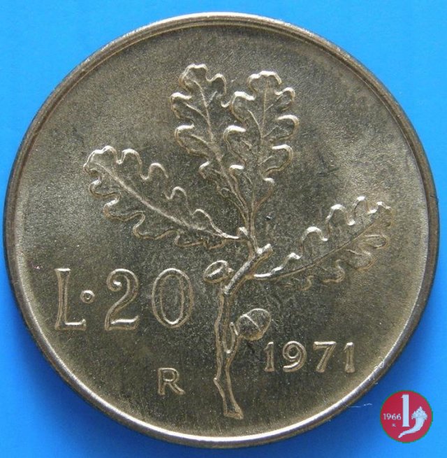 20 lire quercia 1971 (Roma)