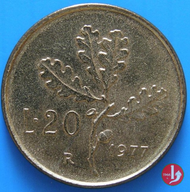 20 lire quercia 1977 (Roma)