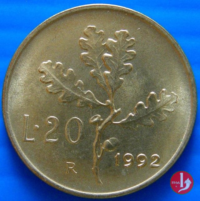 20 lire quercia 1992 (Roma)