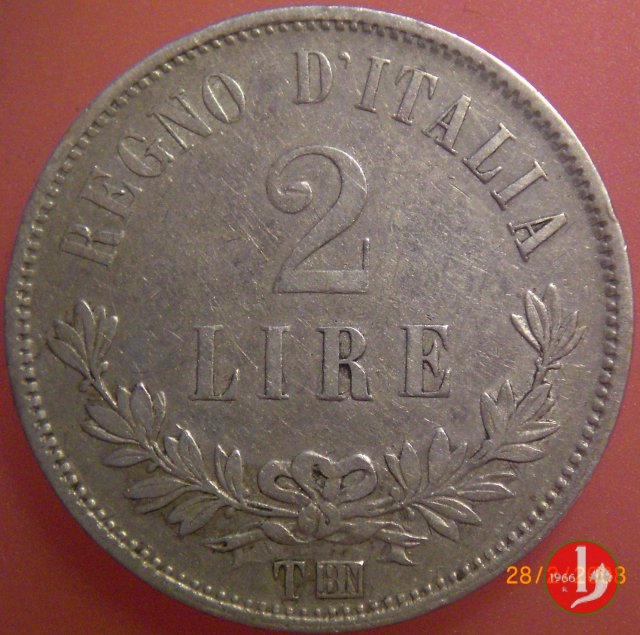 2 lire valore 1863 (Torino)