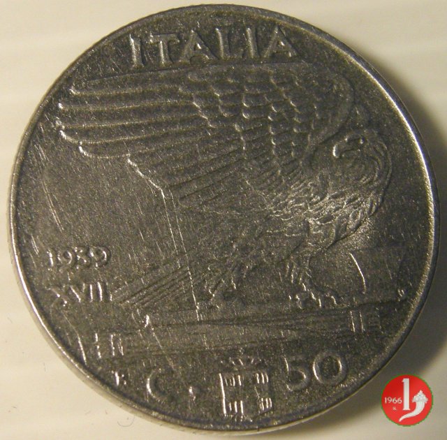 50 centesimi impero 1939 (Roma)