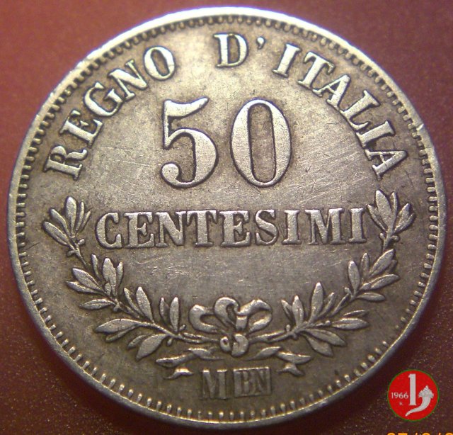 50 centesimi valore 1863 (Milano)