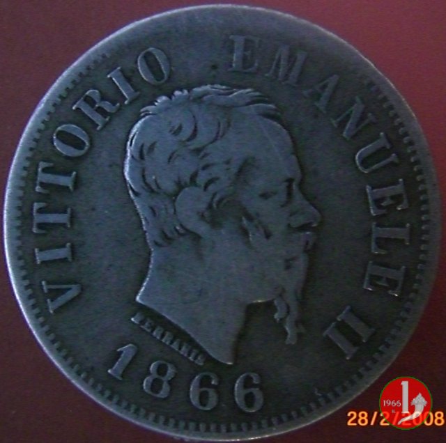 50 centesimi valore 1866 (Milano)