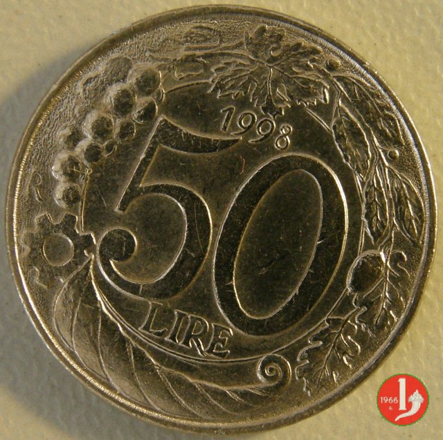 50 lire Italia turrita 1998 (Roma)