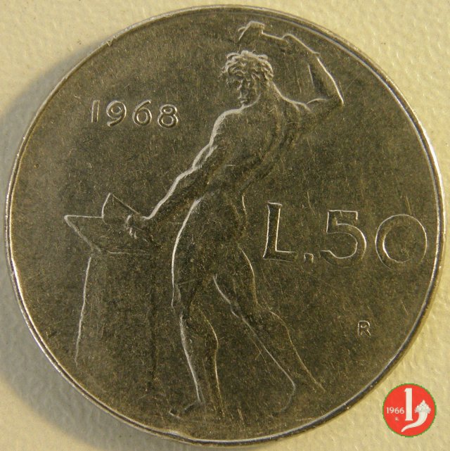 50 lire Vulcano 1968 (Roma)